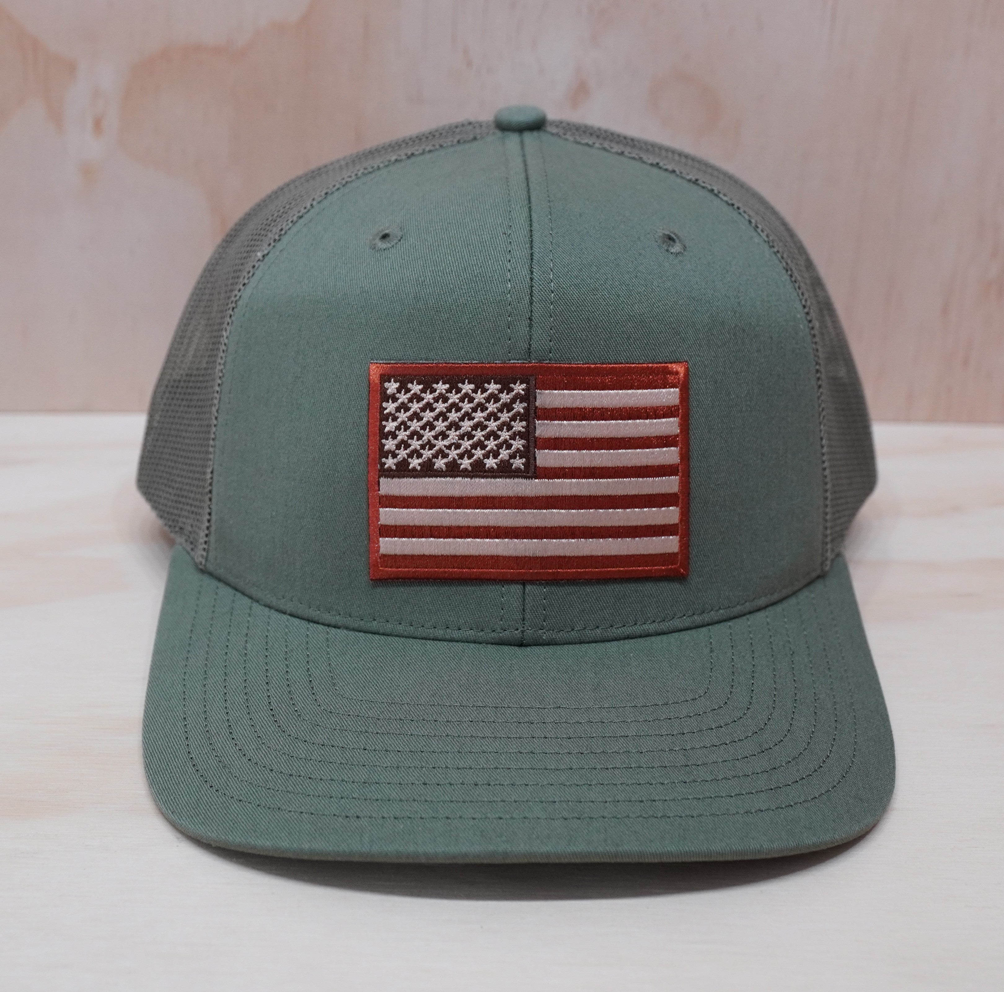 Armycrew Oversize XXL American Flag Trucker Cap - Embroidered, Washed Cotton, Mesh Back, Adjustable Snap - View #5
