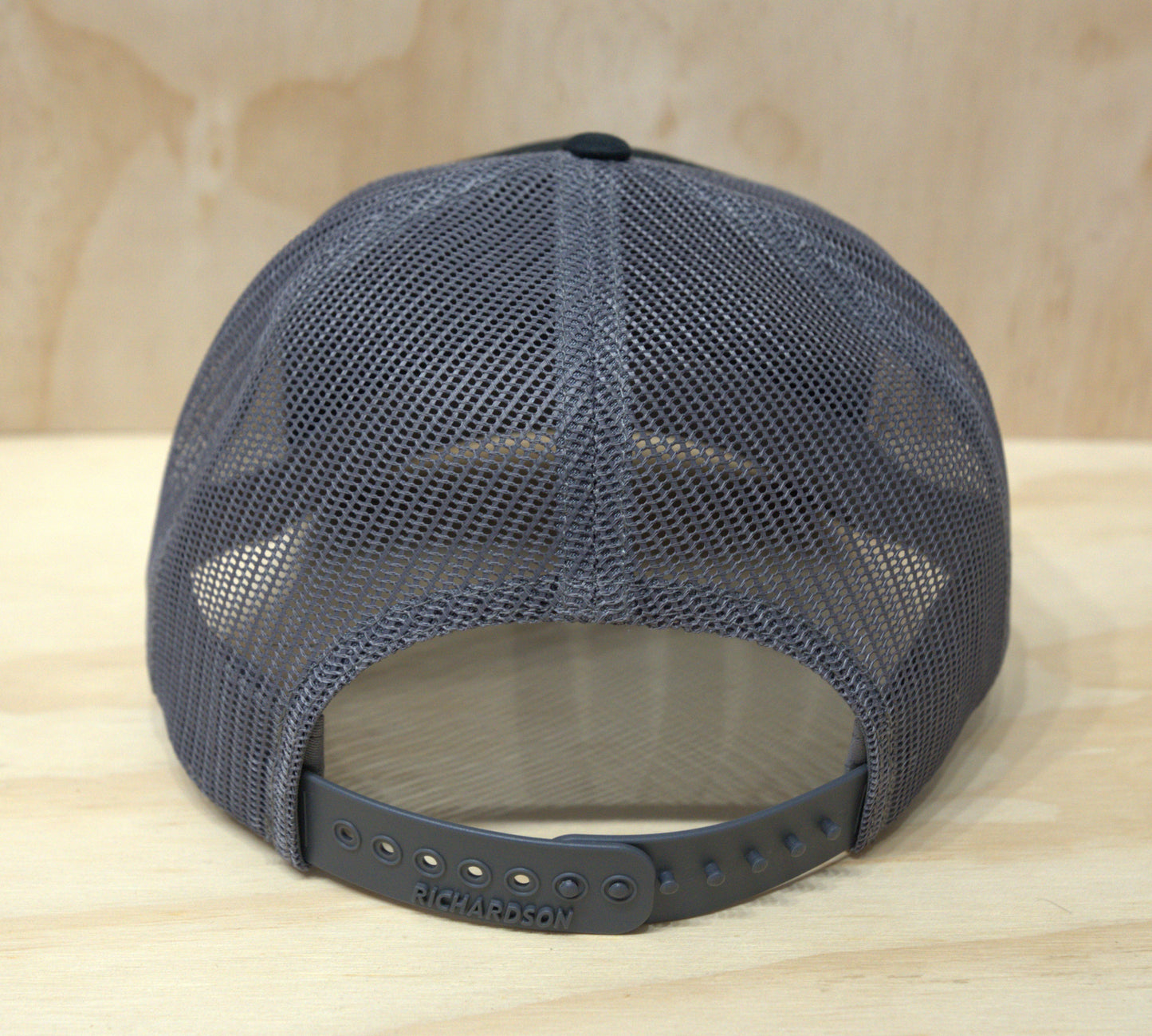 Black White American Flag Trucker Hat Black on Grey Rope