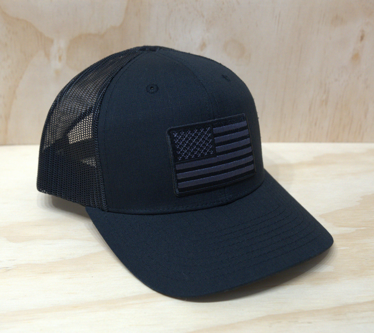 Black White American Flag Trucker Hat No Button