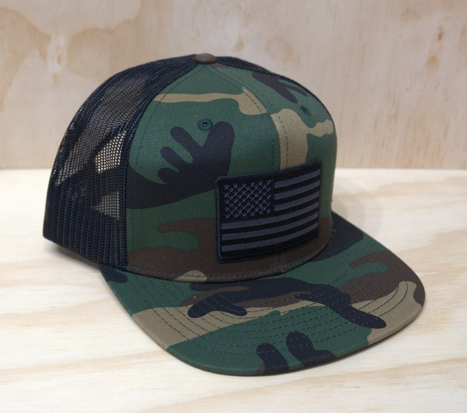 Camo American Flag Trucker Hat