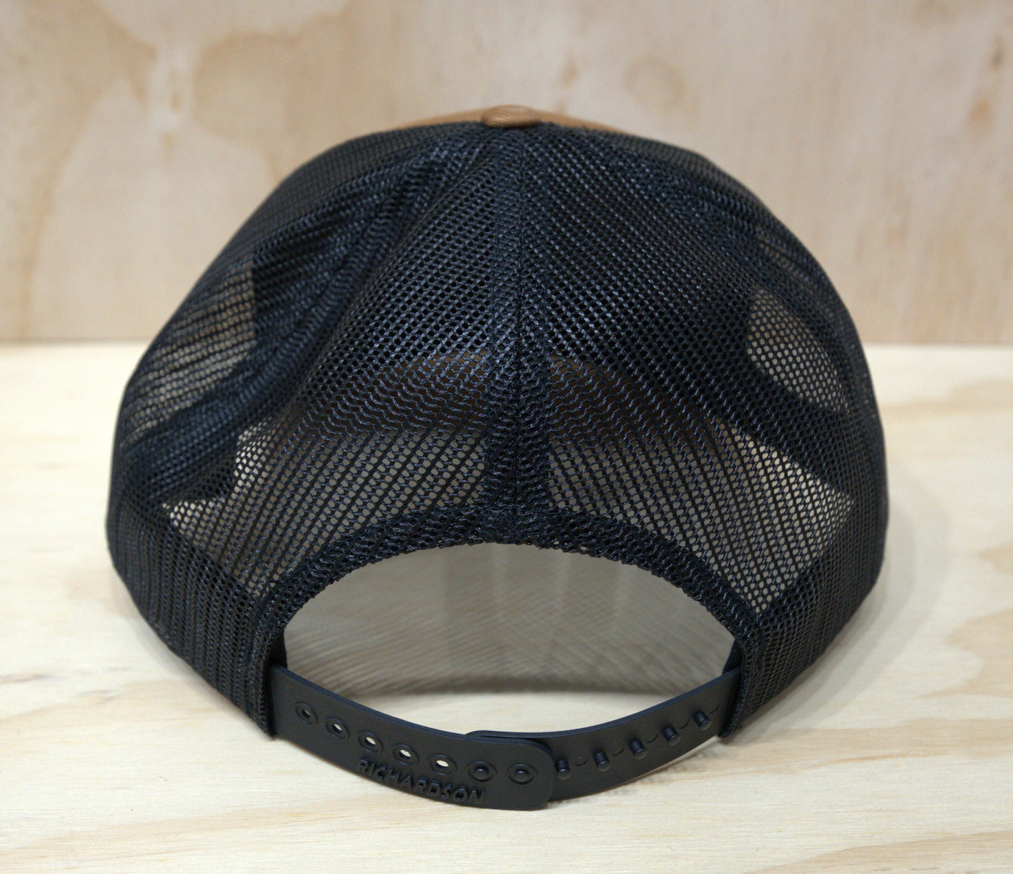 Black White American Flag Trucker Hat Caramel on Black